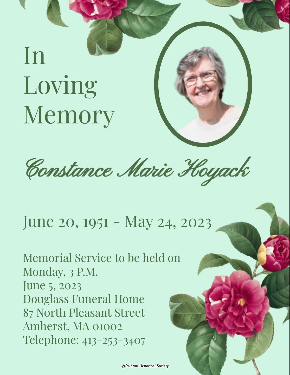 Memorial for Connie Hoyack