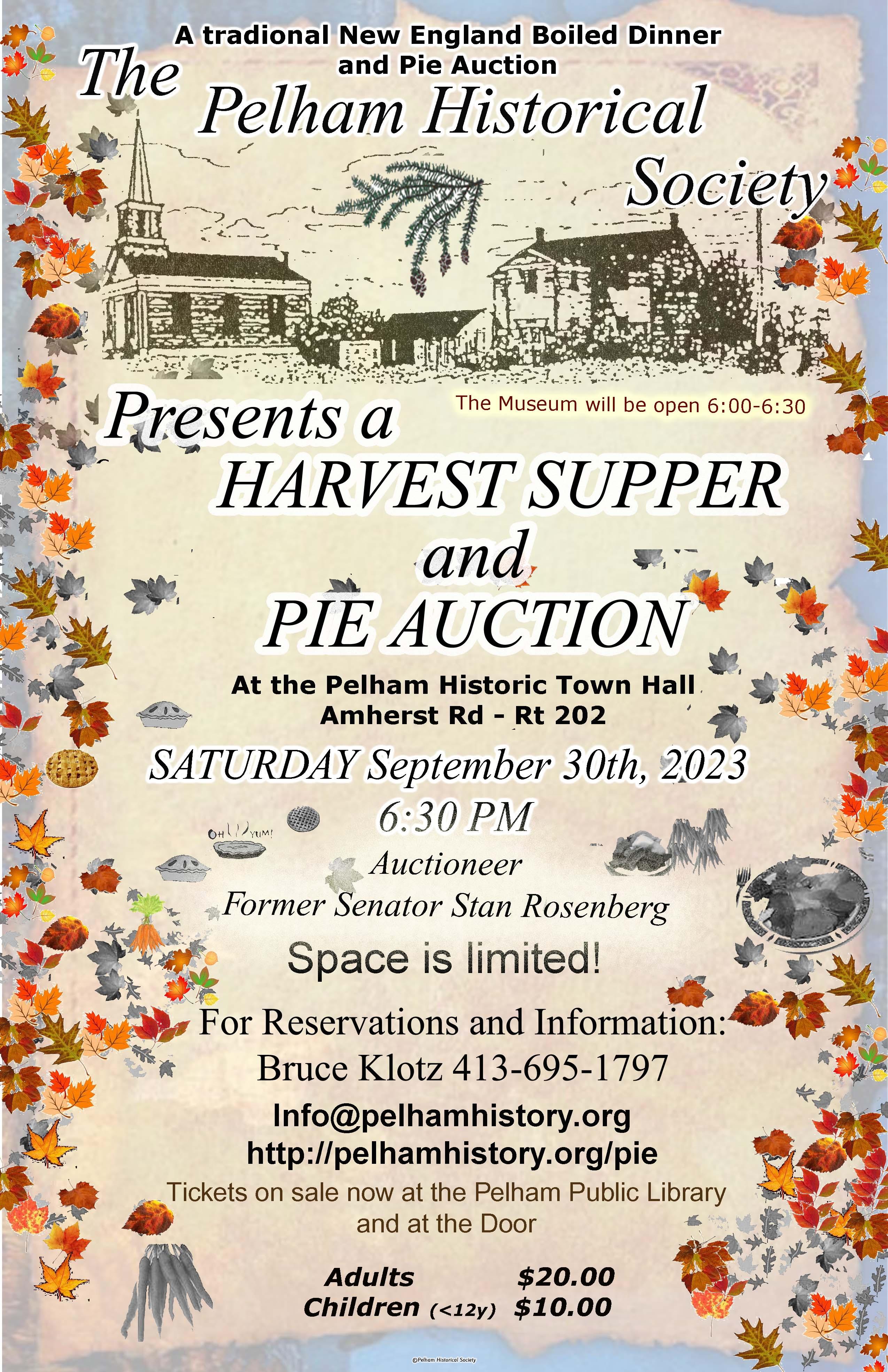 Harvest Supper and Howard D. Barnes Memorial Pie Auction